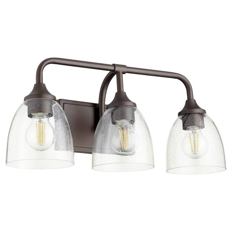 Quorum International Enclave 3 Light 19" Wide Vanity Light - Oiled Bronze / Clear Seeded