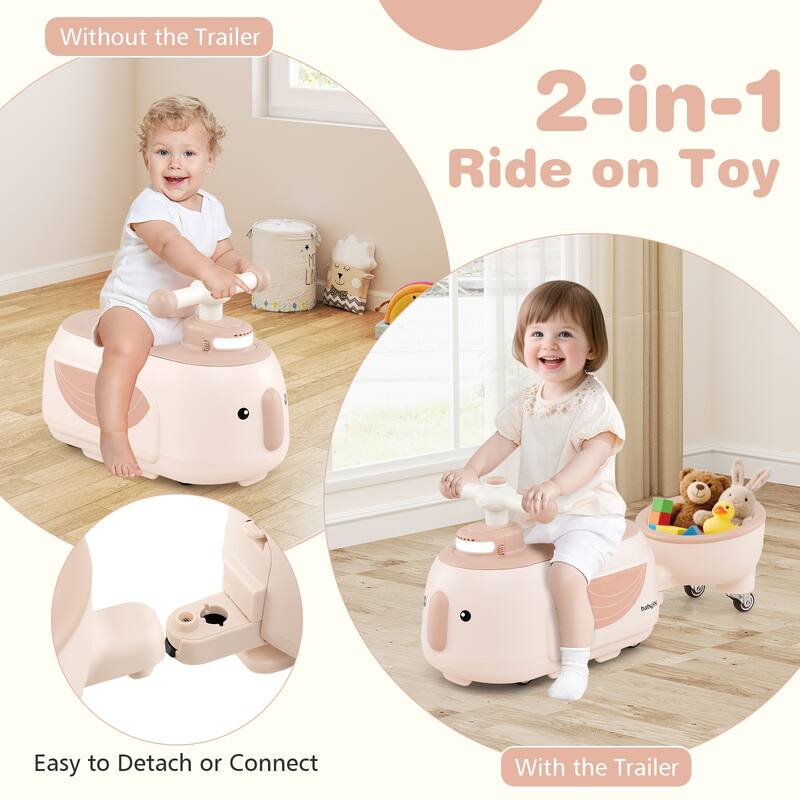 Gymax 2-in-1 Kids Ride on Toy Toddlers Sliding Car w/Detachable