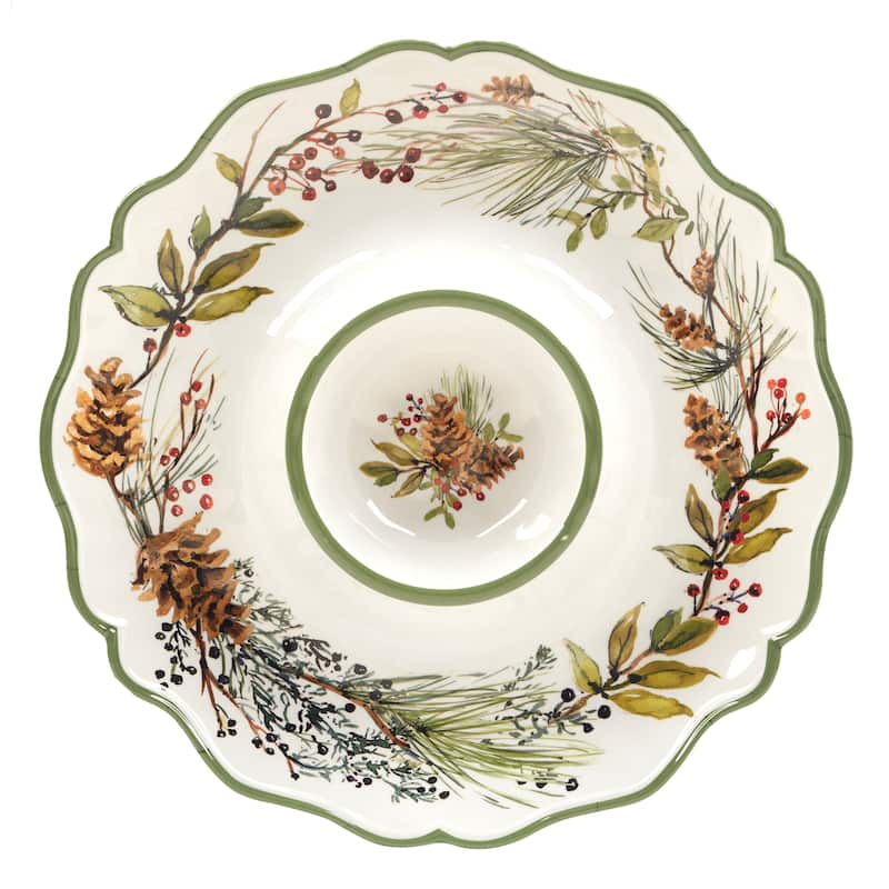 Certified International Winters Forest Melamine 2 Pc Appetizer/Serving Set - 19" x 8" x .25"