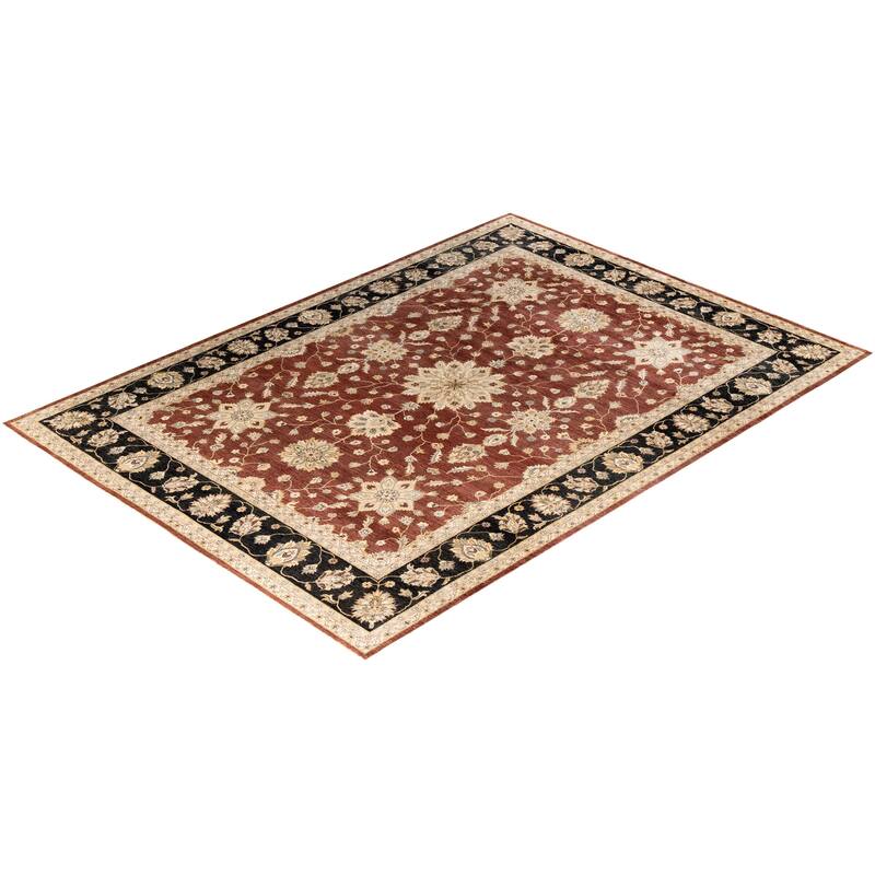 Oushak One-of-a-Kind Hand-Knotted Area Rug, Red - 9' 4" x 12' 4"