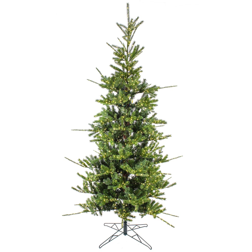 National Tree Company 7.5 ft. Pre-lit Artificial Feel Real® Lark Pine Medium Hinged Tree, 2770 Warm White LED Rice Lights- UL