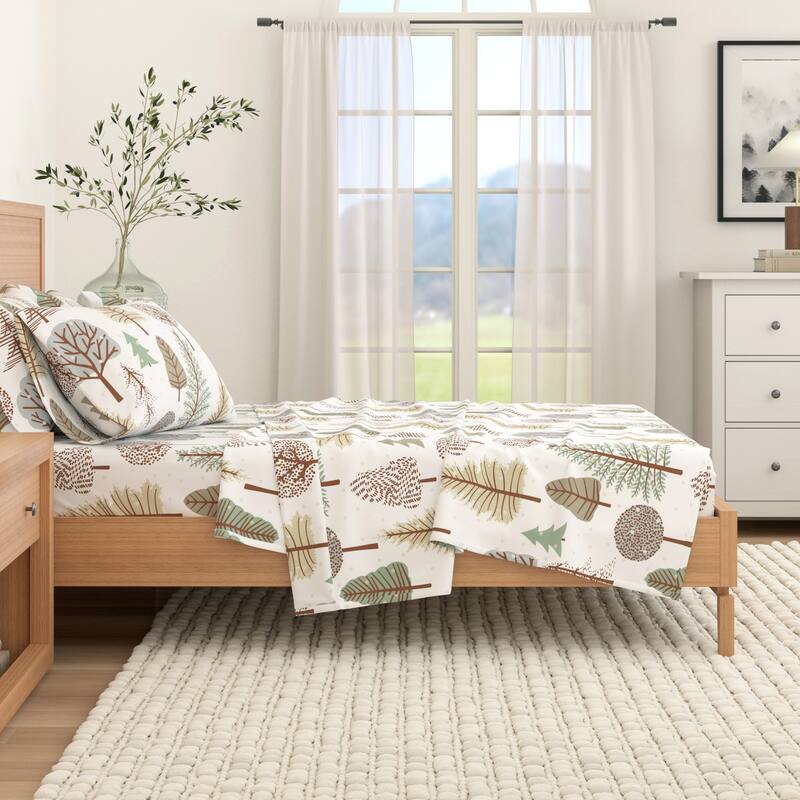 Linery & Co. Winter Turkish Cotton Double-Brushed Flannel Bed Sheet Set