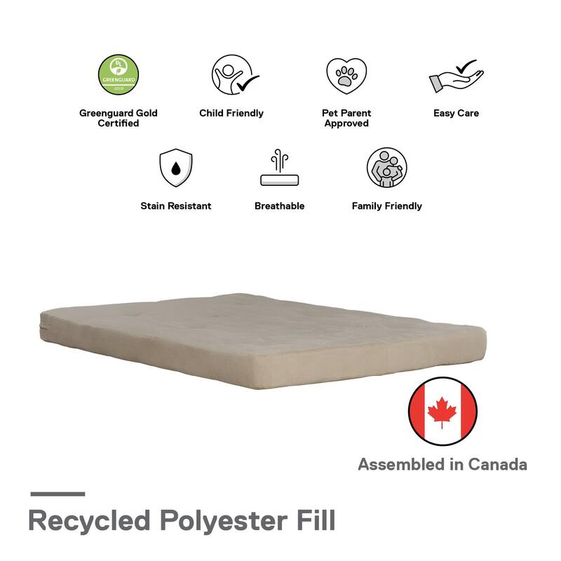 DHP Eve 6 Inch Thermobonded High Density Polyester Fill Futon Mattress