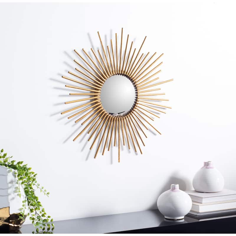 SAFAVIEH Demi 24-inch Gold Sunburst Round Mirror - 24" W x 1.5" L x 24" H - 24Wx2Dx24H