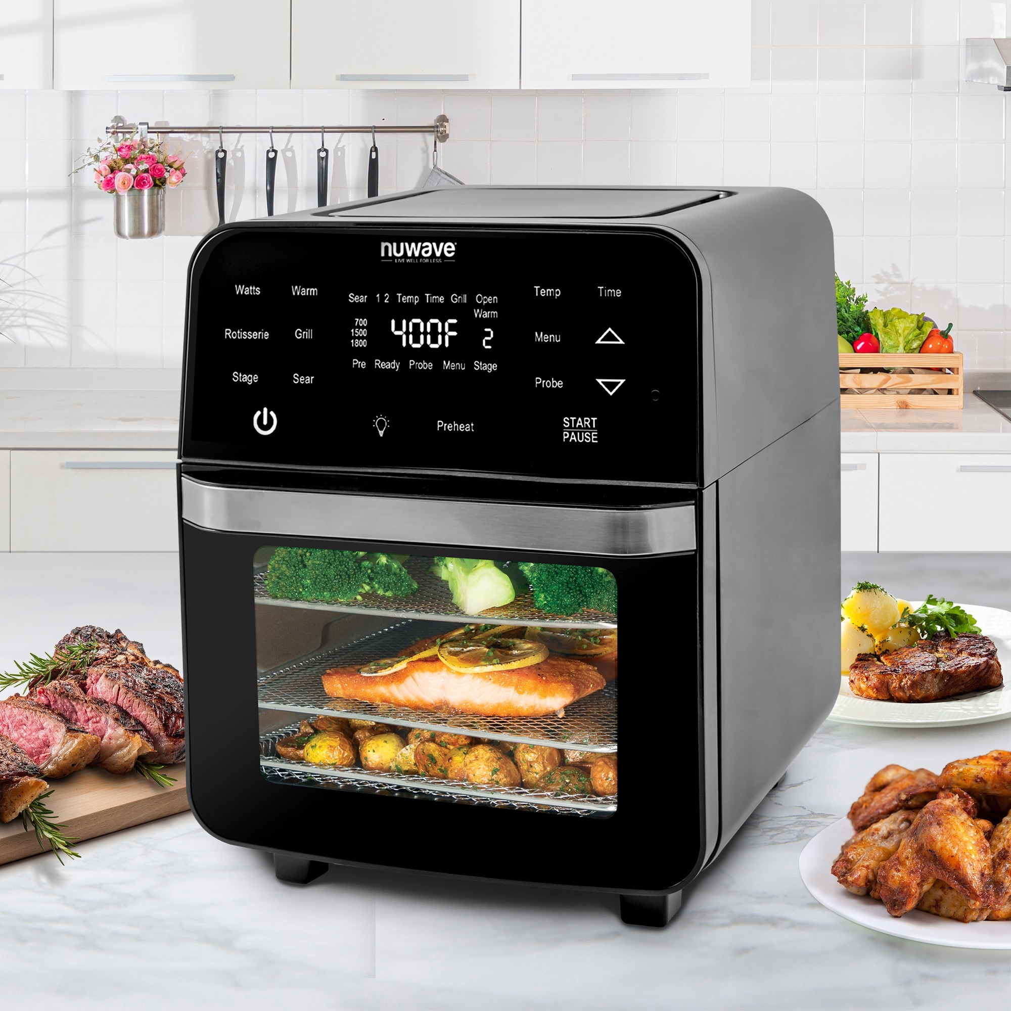 Get ROOMTEC 26 qt. Stainless Steel Air Fryer Toaster Oven Combo,21