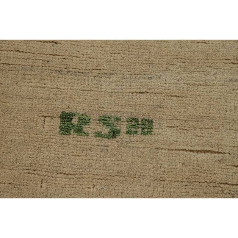 Modern Solid Gabbeh Oriental Area Rug Handmade Wool Carpet - 6'1" x 8'11"