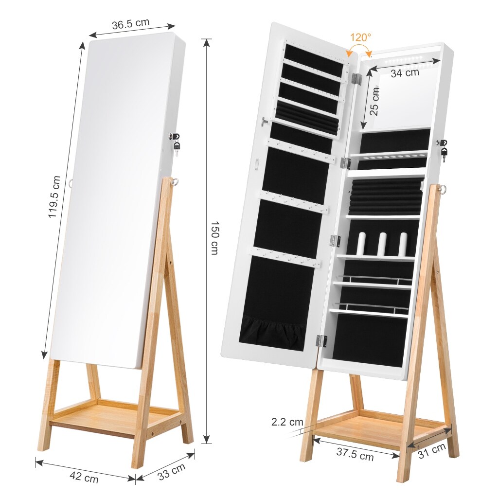 Shop Langria Jewelry Cabinet With Frameless Full Length Adjustable