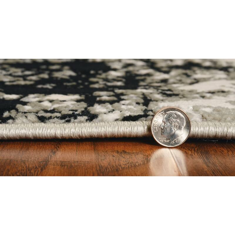 Strick & Bolton Anja Silver Abstract Area Rug