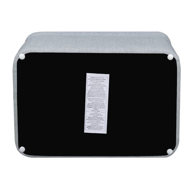 Adeco 21" Linen Storage Ottoman for Living Room - Blue-Gray