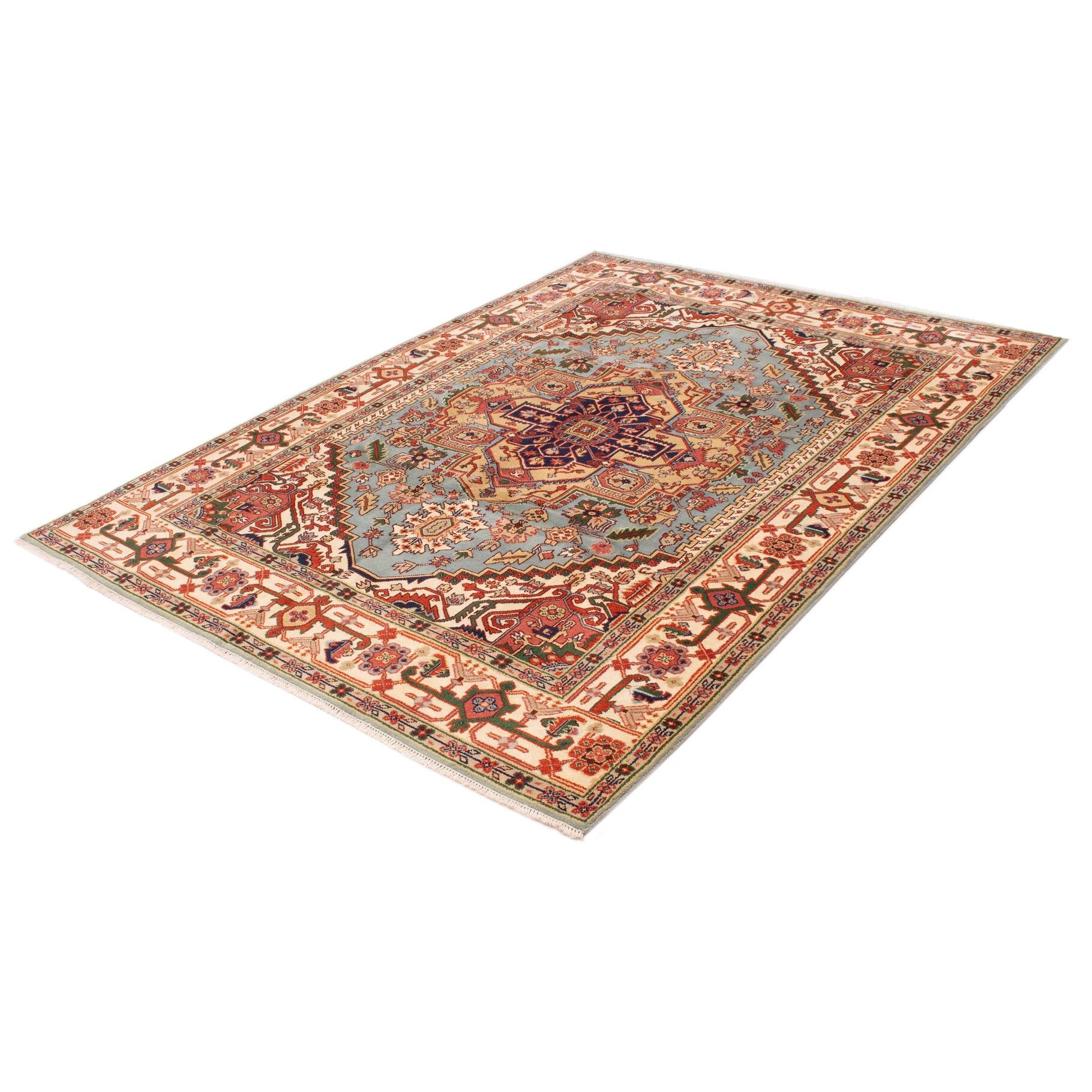 ECARPETGALLERY Handknotted Serapi Heritage Blue Wool Rug 9'0 x 12'3