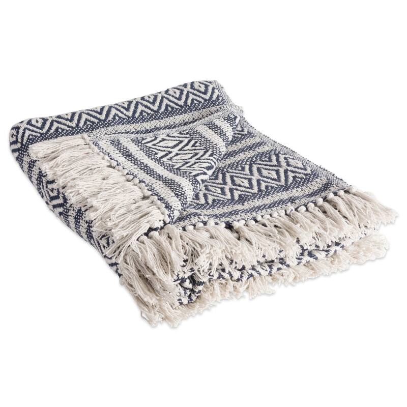 DII Slub Stripe Decorative Throw - Navy Adobe Stripe
