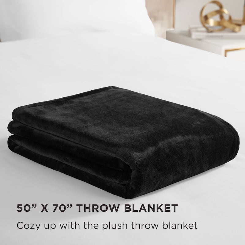 Juicy Couture Solid Plush Throw Blankets