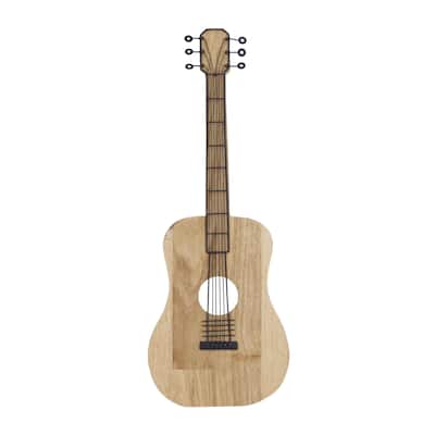 Wooden Guitar Home Wall Decor - Brown - Roche River Decor