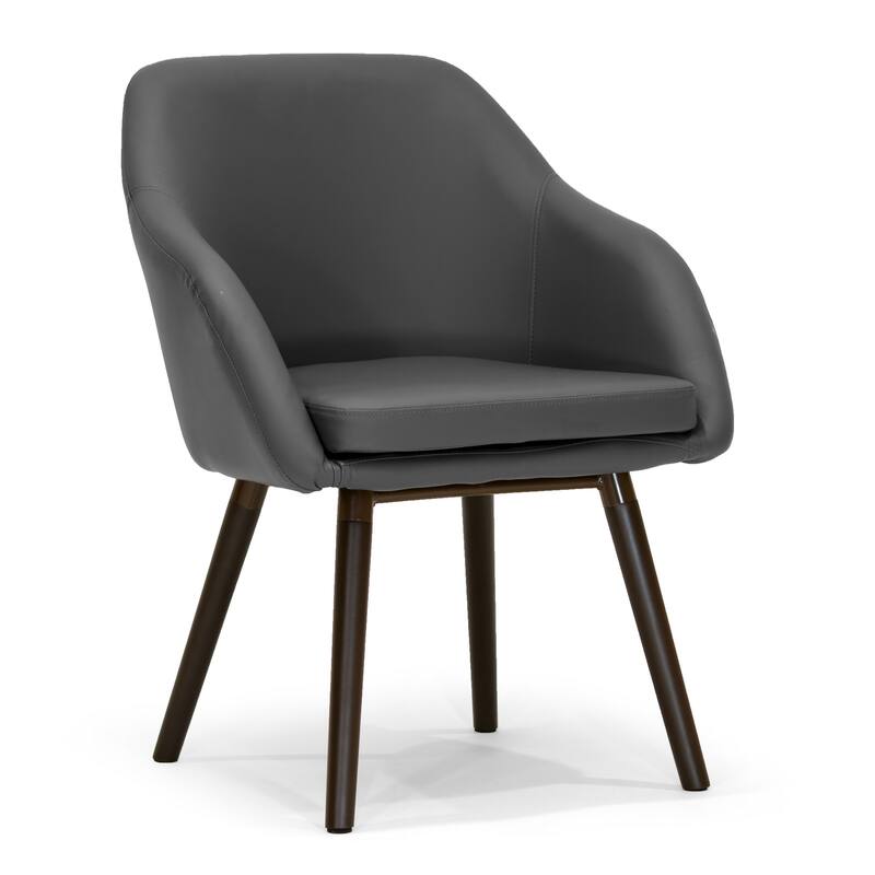 Carson Carrington Akrehamn 2-piece Grey Faux Leather Arm Chair Set