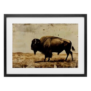 Stupell Rustic Lone Buffalo Under Glass Framed Design By Franklyn ...