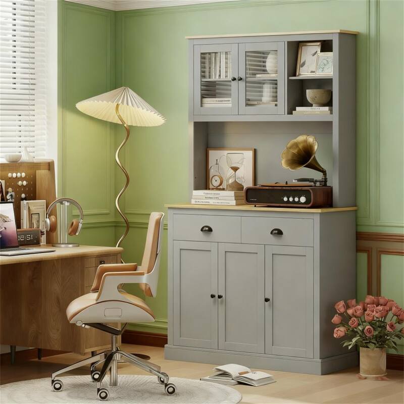 71" Tall Freestanding Kitchen Pantry Cabinet