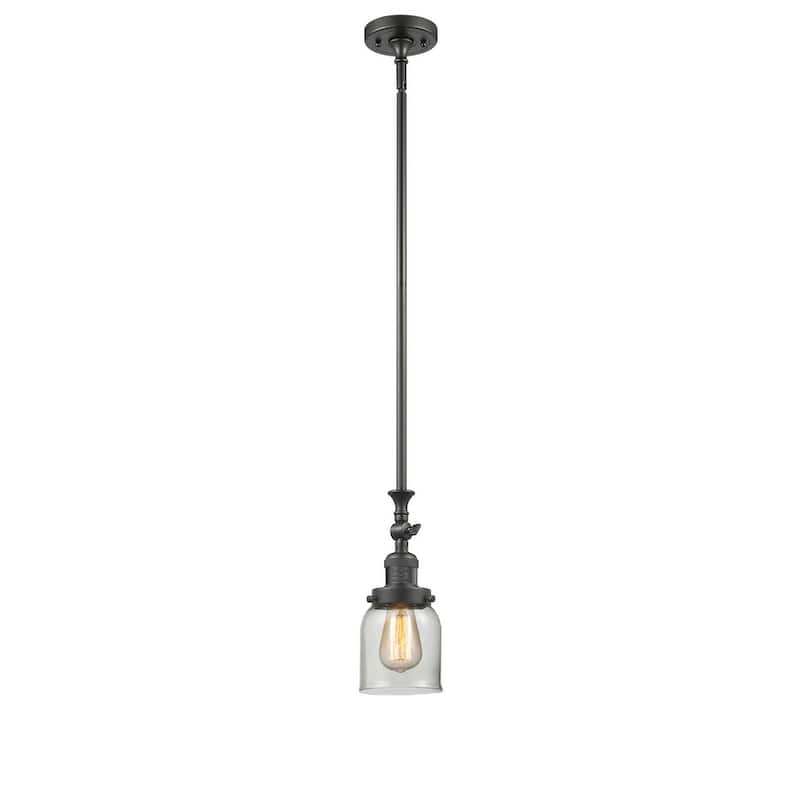 Innovations Lighting Small Bell 5" Wide Adjustable Mini Pendant - Oiled Rubbed Bronze / Clear