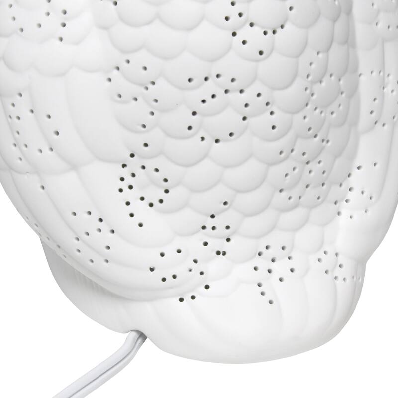 9.84 in. White Finish Table Lamp, Sturdy Owl Shaped Table Lamp for Living Rooms and Bedrooms