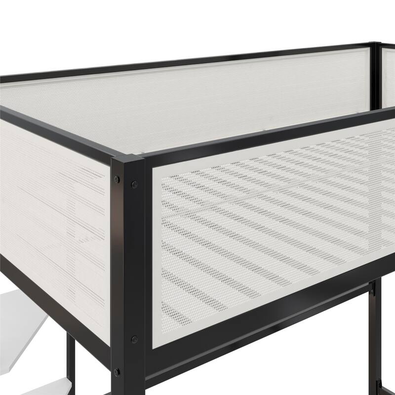 Space-Saving Twin Loft Bed with Desk and Shelves for Kids and Teens