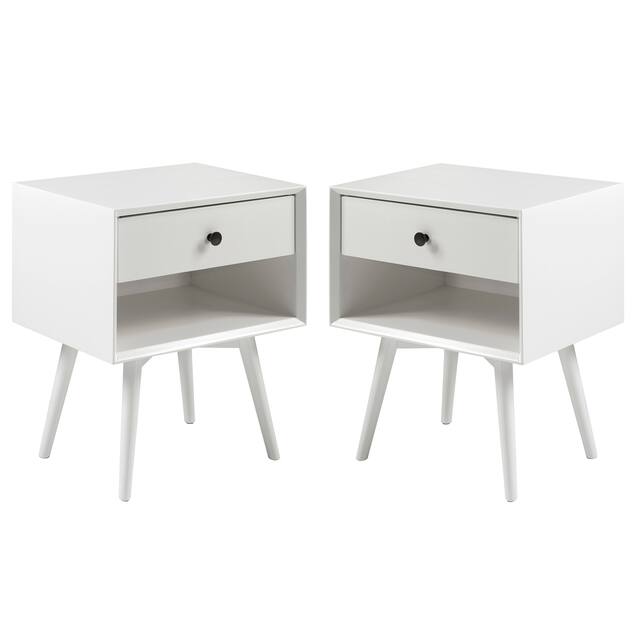 Middlebrook Mid-Century Solid Wood 1-Drawer Nightstand, Set of 2