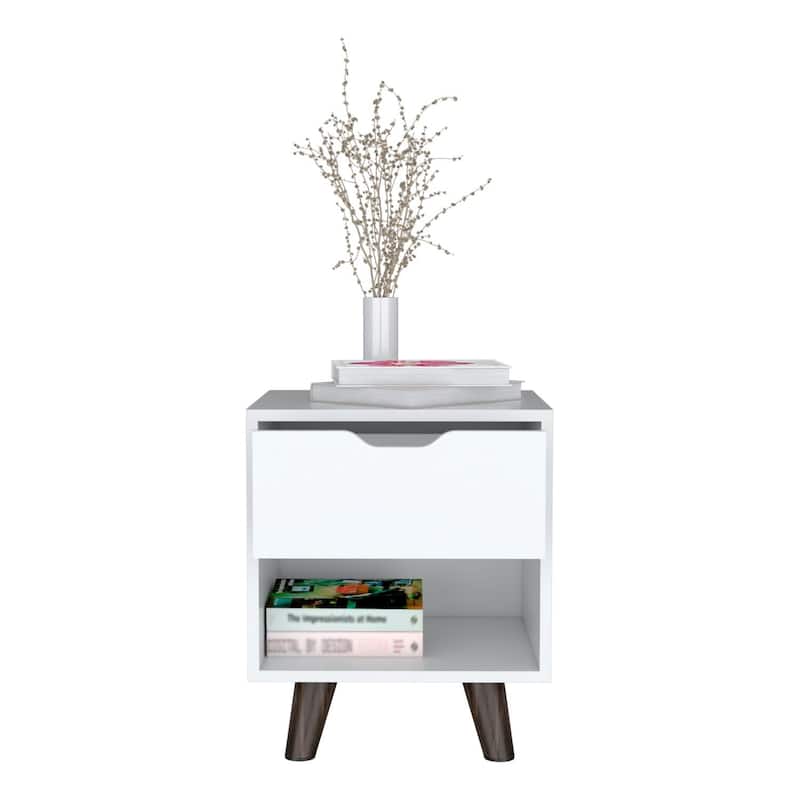 Crail 19" Tall Nightstand with One Drawer Storage Cabinet