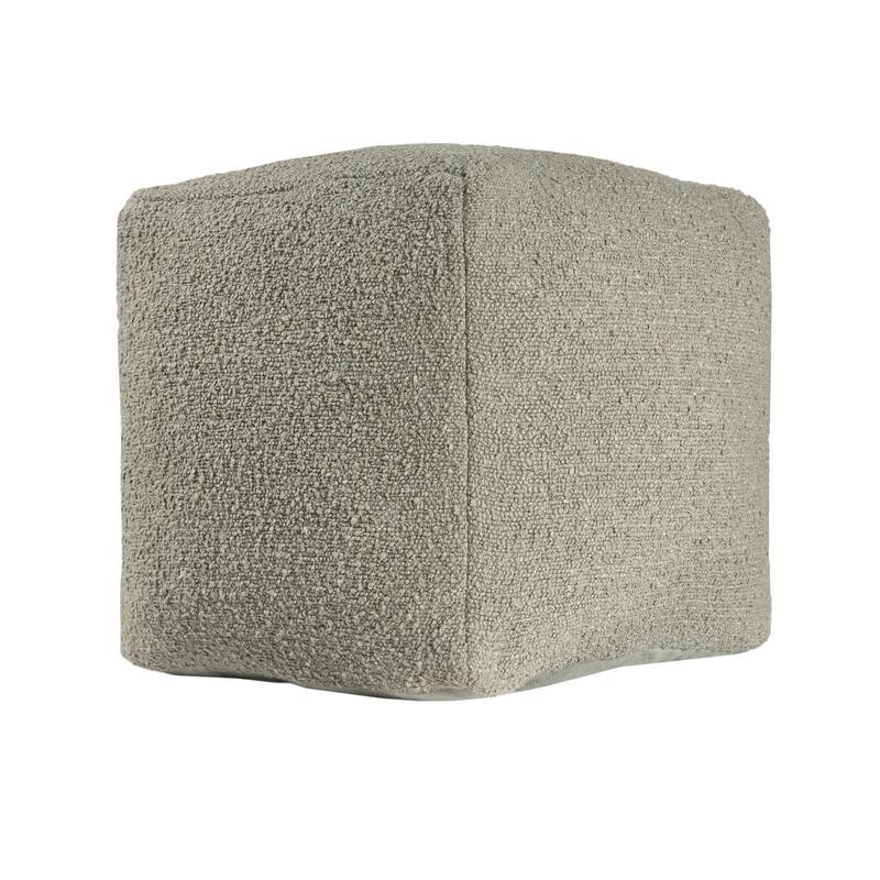 HomeRoots 18" Sage Boucle Pouf Ottoman