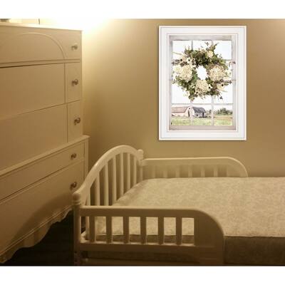 TrendyDecor4U Farmhouse "Pleasant View" Framed Print Wall Art by Lori Deiter - Earthtone