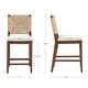 preview thumbnail 19 of 40, Beacon Bohemian Boucle Bar Stool, Upholstered Counter Height Chair with Solid Wood Frame and Woven Seagrass Back
