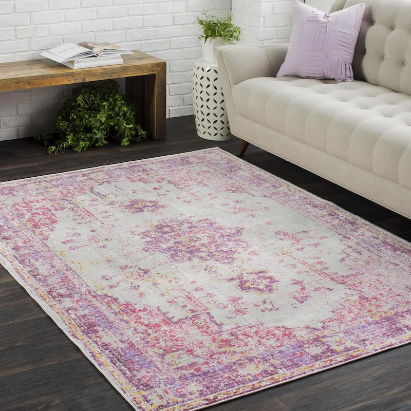 Livabliss Vintage Antioch Oriental Area Rug - 7'10" x 10'6" - Pink