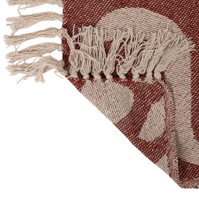 Woven Cotton Blend Jacquard Throw Blanket with Pattern