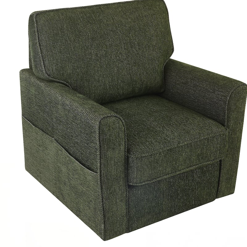 360° Swivel Chair Accent Barrel Armchair Swivel Sofa Chair with Side Pockets for Living Room, Bedroom, Office and Hotel