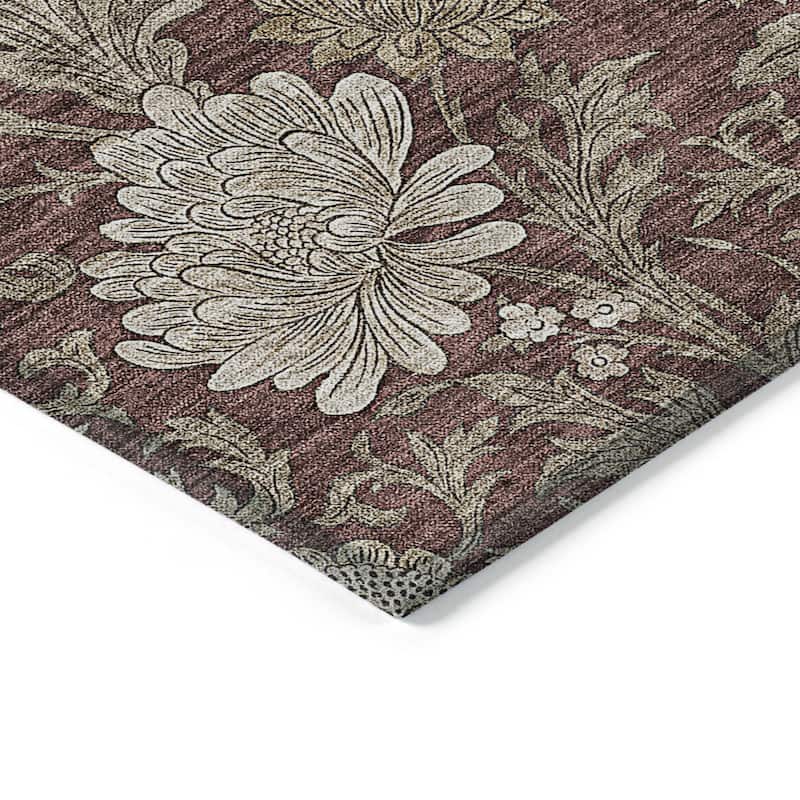 HomeRoots Floral Transitional Rectangle Outdoor Rug