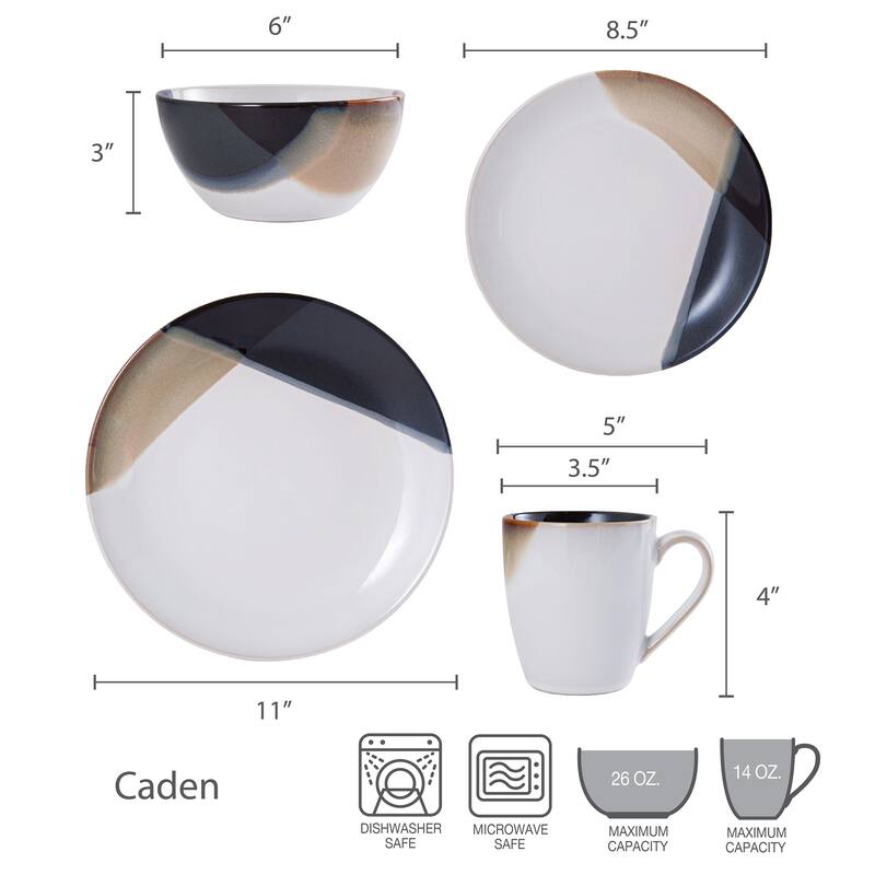 Gourmet Basics by Mikasa Caden 16-Piece Dinnerware Set, Service for 4
