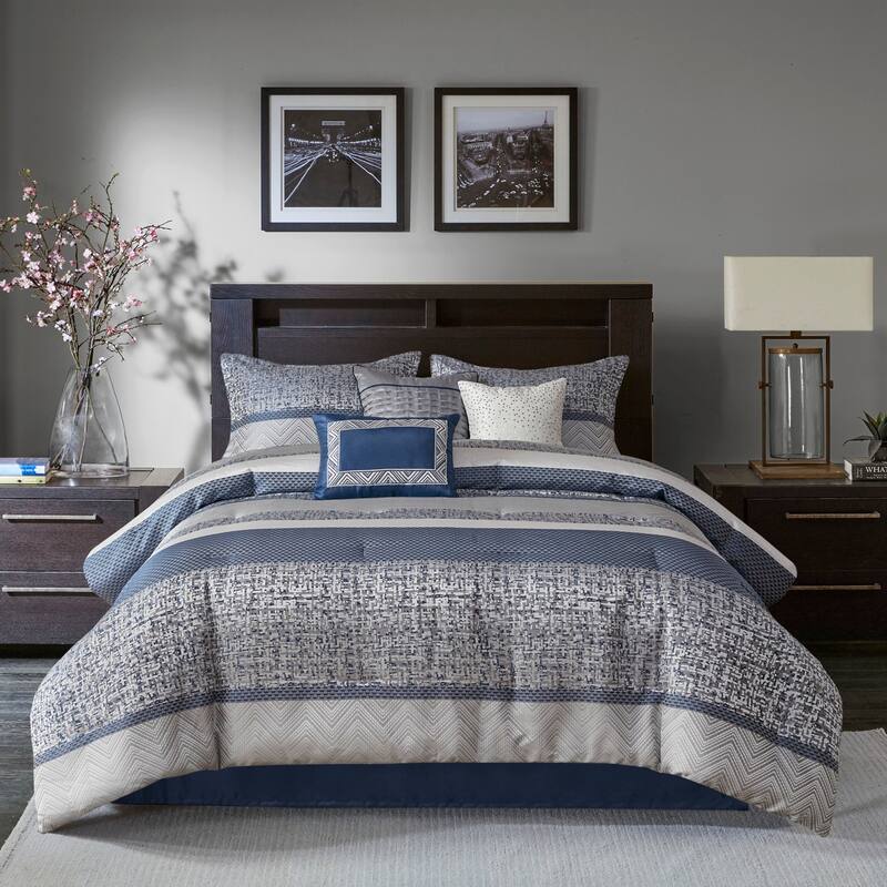 GDF Studio - Jacquard Comforter Set with Decorative Pillows