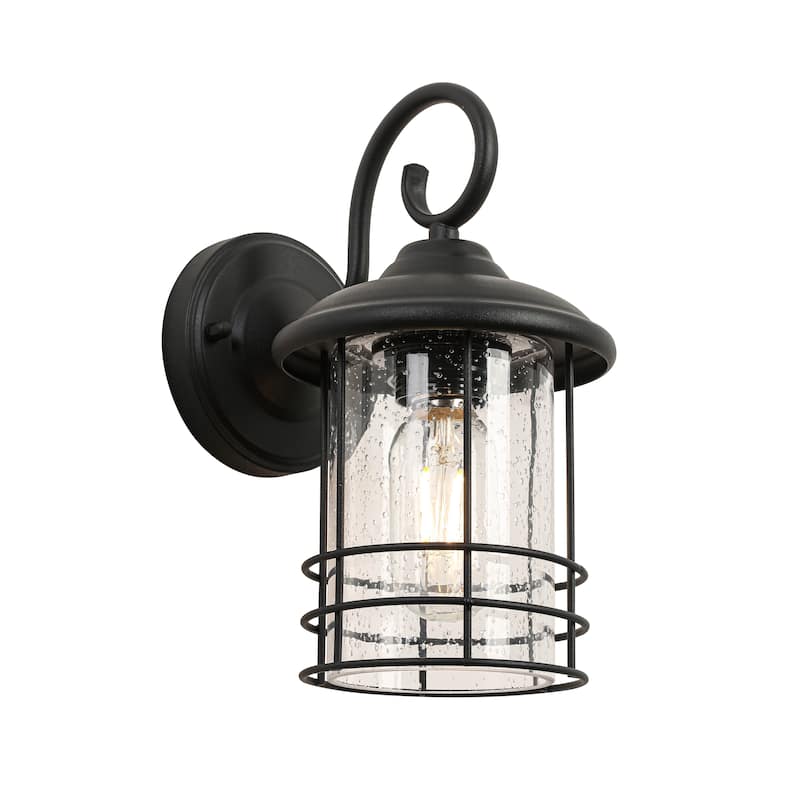 Matte Black Waterproof Outdoor Hardwired Wall Lantern Sconce