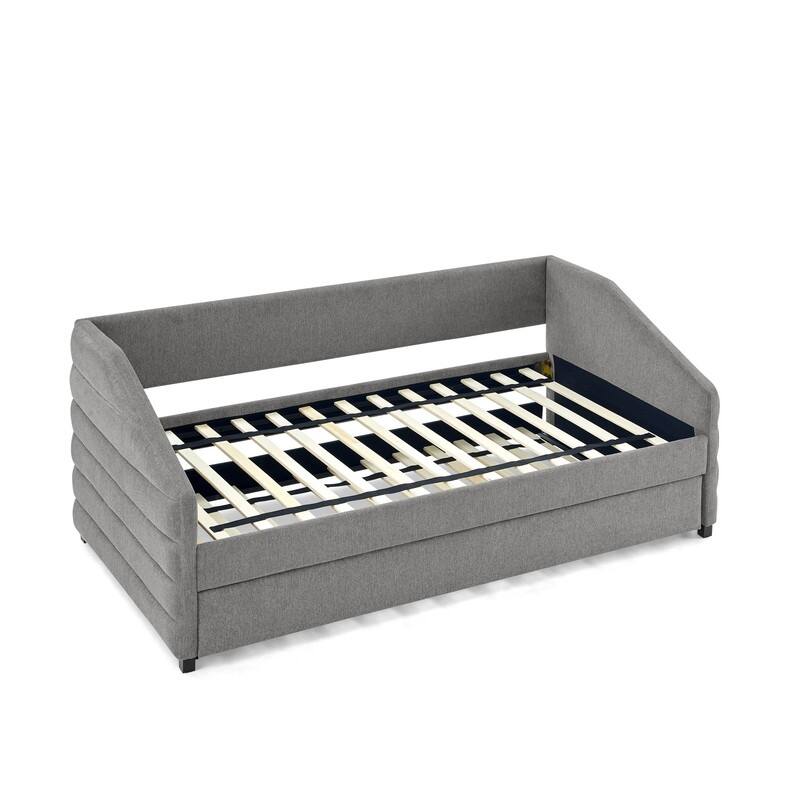 Twin or Full Size Daybed with Trundle Upholstered Tufted Sofa Bed