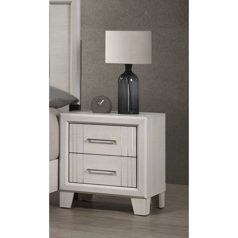 Contemporary Two-Drawers Nightstand with Spacious Storage for Modern Bedrooms - Beige - 2-drawer