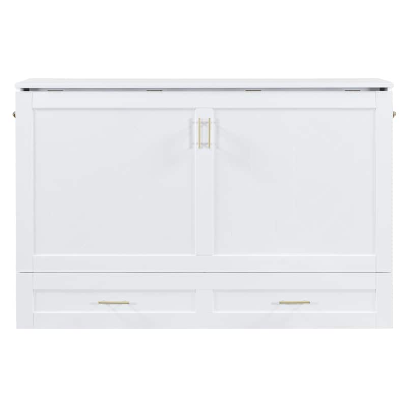 Murphy Bed with Pulley Design, Drawer, USB Ports