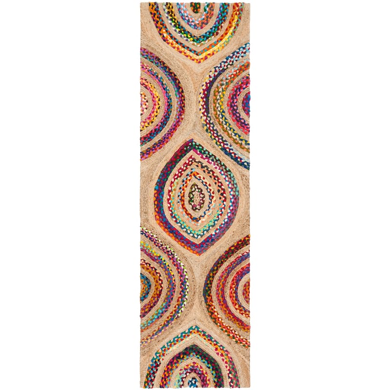 SAFAVIEH Handmade Cape Cod Pirkko Coastal Jute Rug - 2'3" x 8' Runner - Natural/Multi