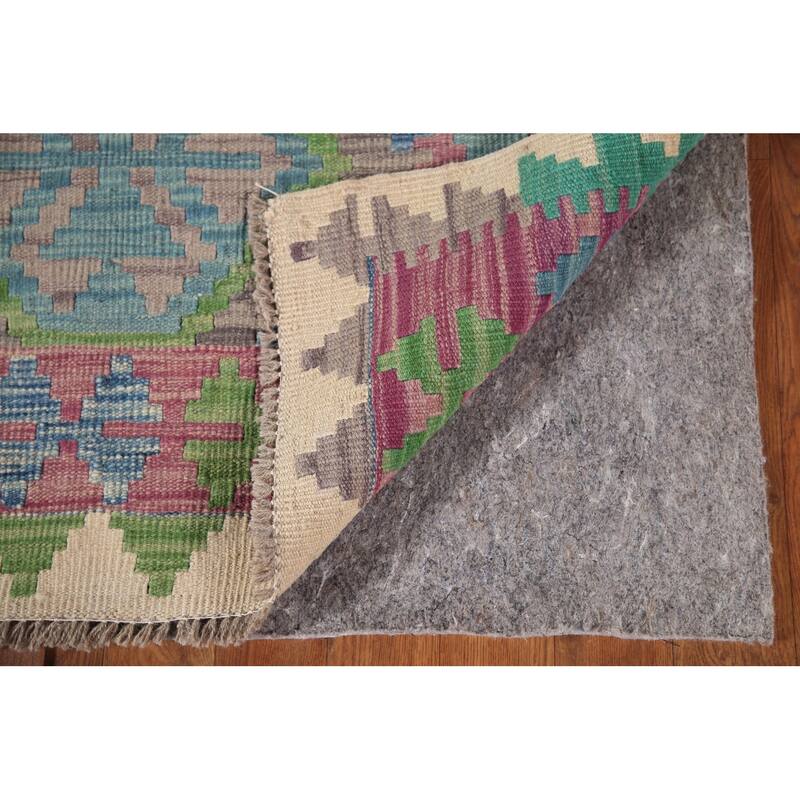 Multi-Color Reversible Kilim Rug Flatweave Wool Carpet - 3'5"x 4'11"