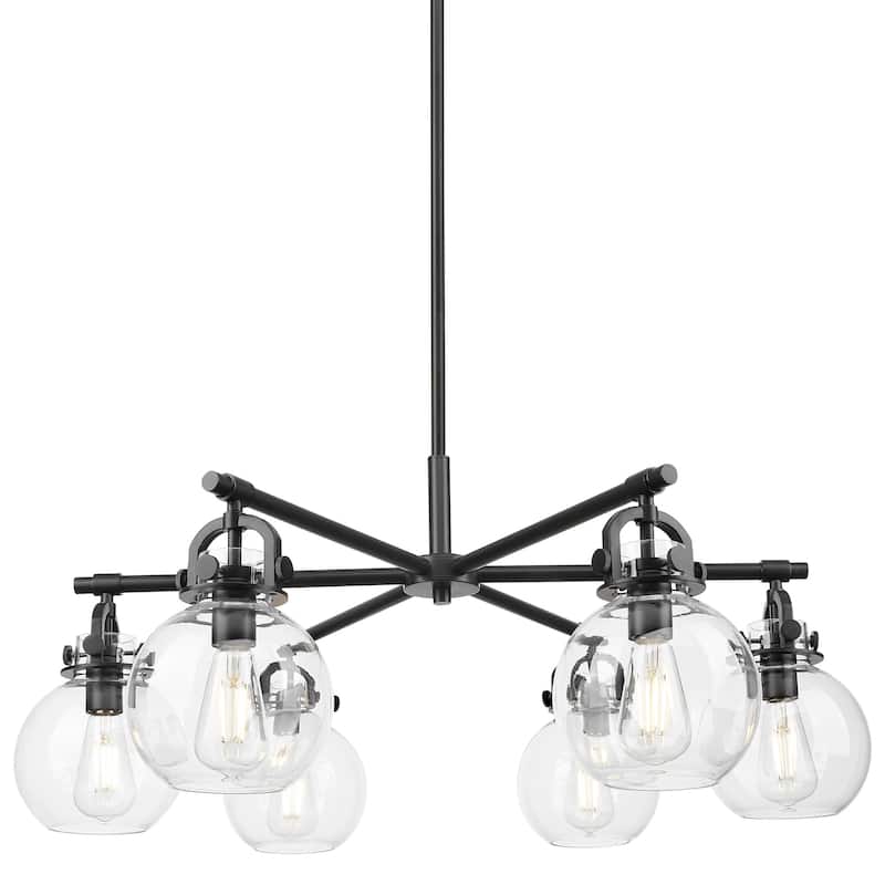 Innovations Lighting 410-6CR-G410-7CL Newton Sphere 6 Light 26" Wide - Matte Black