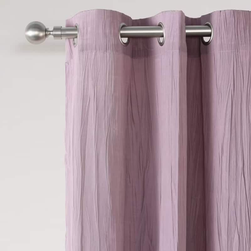 Cotton Blend Broomstick Crush Grommet Curtain Pair