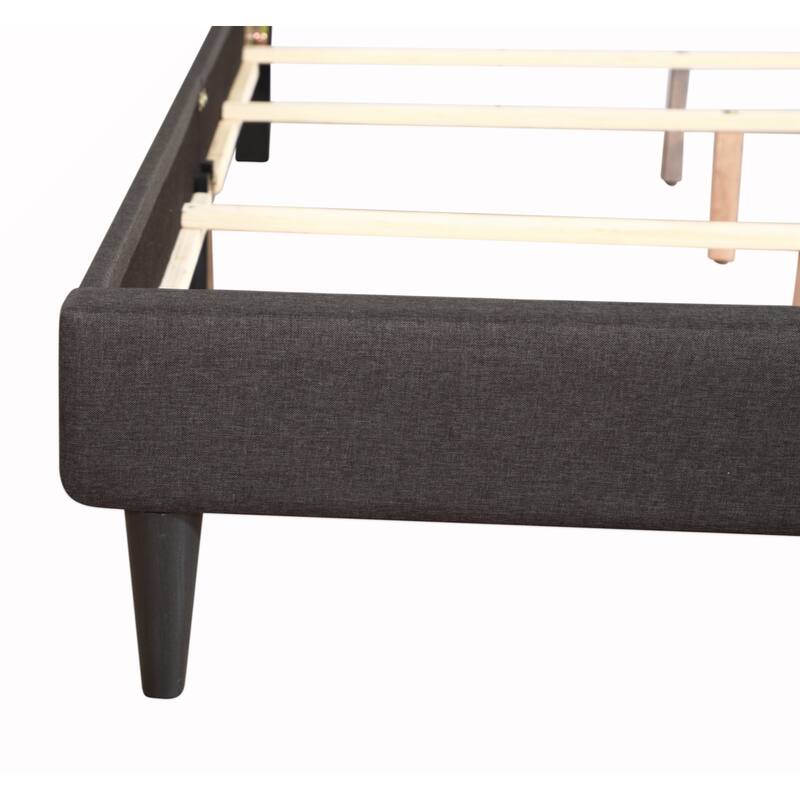 Black Fabric Platform Bed, Queen Size