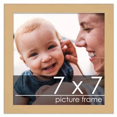 7x7 Traditional Natural Wood Picture Square Frame - Picture Frame Includes UV Acrylic, Foam Board Backing, & Hanging Hardware!