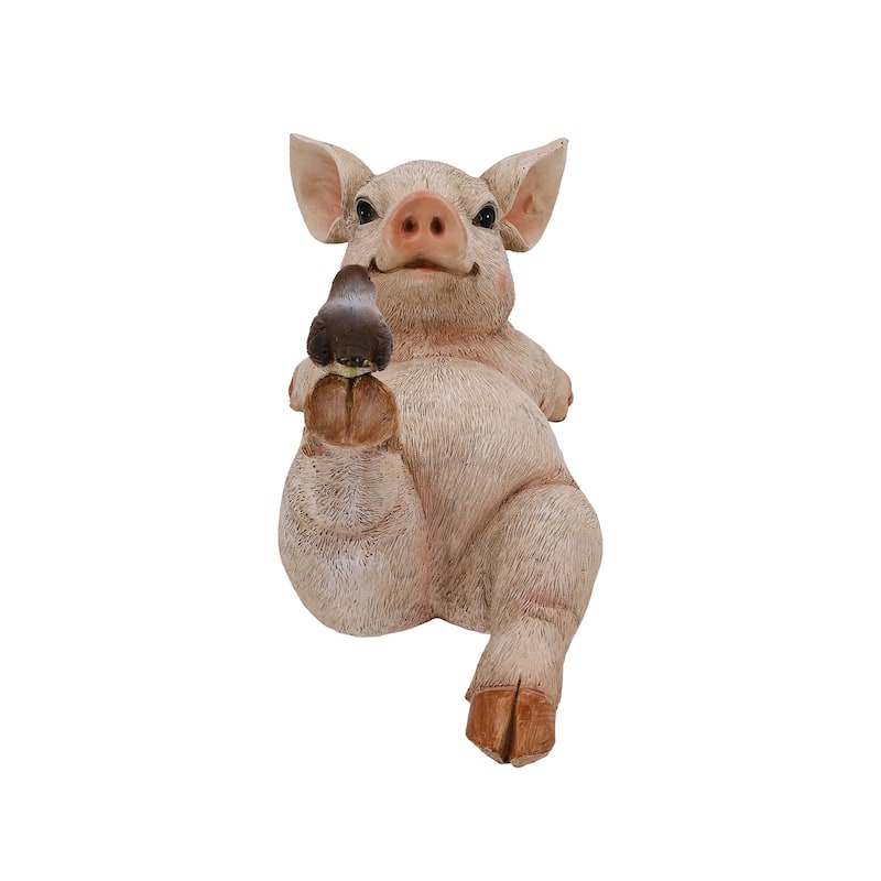 Yoga Pig Polyresin Statue