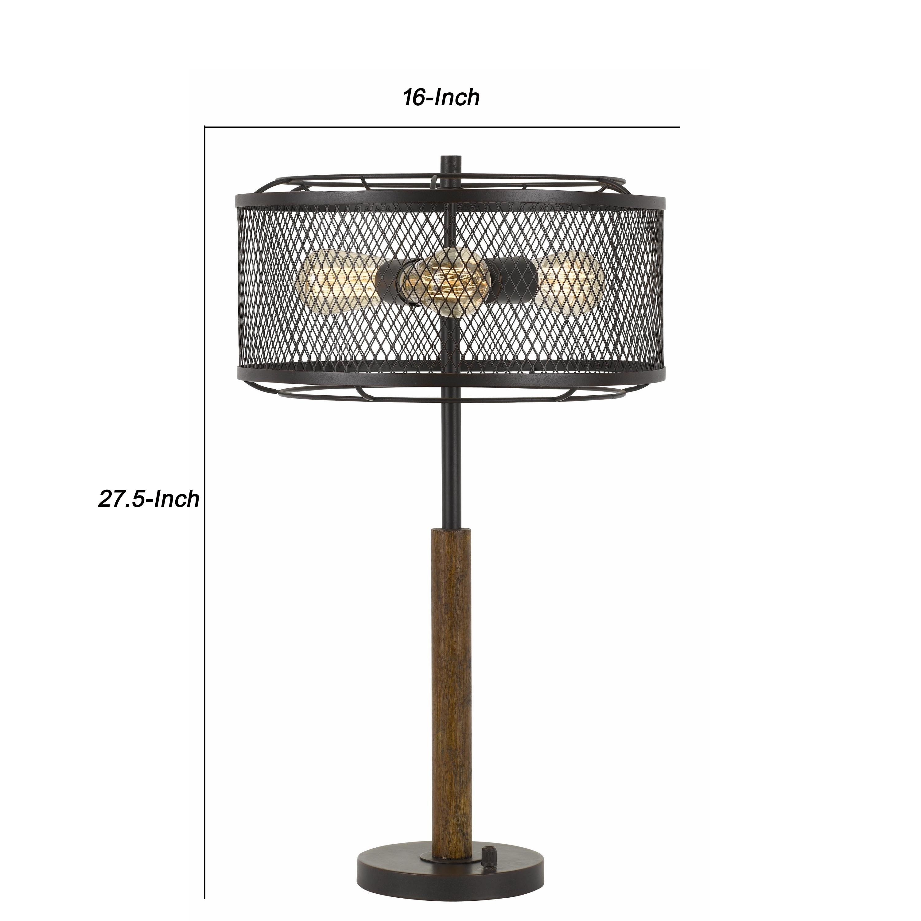 black mesh table lamp