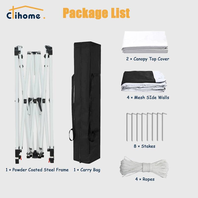 10.8 ft x 10.8 ft Outdoor Patio Metal Frame 2 Tier Vented Pop-Up Canopy Tent Portable Canopy