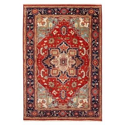 ECARPETGALLERY Hand-knotted Serapi Heritage Red Wool Rug - 5'11 x 9'1