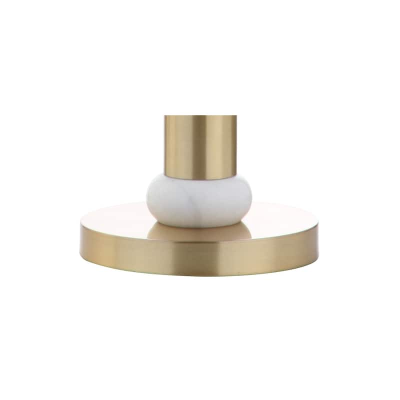 Treat 27" Metal/Marble LED Table Lamp, Gold/White by JONATHAN Y