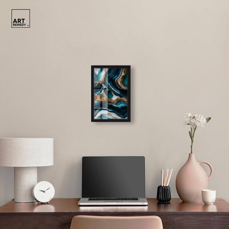 Teal Tectonic II Shadowbox by Art Remedy